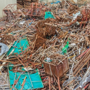 Steel bars scrap left over from construction site and can be sell as salvage for recycling.